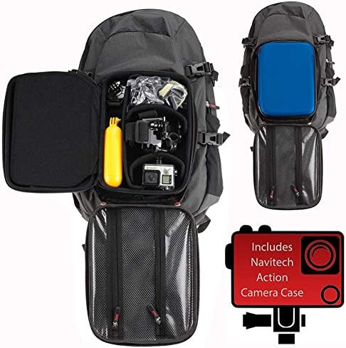 Navitech Action Camera Backpack & Blue Storage Case พร้อมสายรัดหน้าอกในตัว - เข้ากันได้กับกล้อง Action IceFox