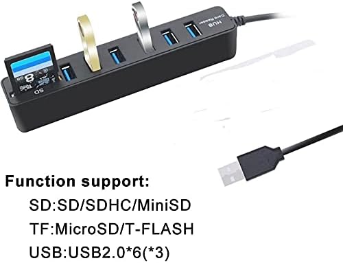 JAHH USB ฮับ USB ฮับ 2.0 มัลติ USB 2.0 ฮับฮับตัวแยกความเร็วสูง 6 USB เครื่องอ่าน USB Extender สำหรับพีซีแล็ปท็อป