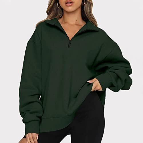 Sinzelimin Womens Fashion Sweatshirt Solid Color Zipp