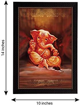 Ecraftindia Lord Ganesha Satin Matt Texture UV ภาพวาดศิลปะภาพวาดศิลปะ