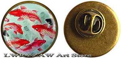 เข็มกลัดปลาโคอิ, ปลาโคอิญี่ปุ่น, พินศิลปะญี่ปุ่น, ศิลปะปลาโคอิ, เข็มกลัดศิลปะเอเชีย, พินปลา, M130