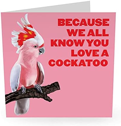 Central 23 - การ์ดวันเกิดตลก -“ You Love a Cockatoo” - การ์ดหน้าด้านสำหรับเพื่อน - มาพร้อมกับสติกเกอร์สนุก