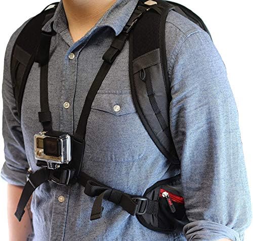 Navitech Action Camera Backpack & 8-in-1 Accessory Combo Kit พร้อมสายรัดหน้าอกในตัว-เข้ากันได้กับกล้อง Akaso