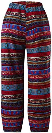 MGBD ผู้หญิงคาปรีกางเกงขากว้างกางเกงผ้าลินินผ้าลินินย้อนยุคฮาเร็มกางเกง Harem