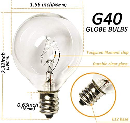 Yilighting G40 GLOBE BULB 5W หลอดไส้สำหรับการเปลี่ยนหลอดไฟสตริงกลางแจ้งในร่ม